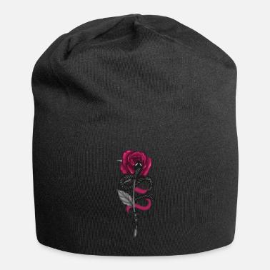 Red rose with black snake' Beanie 